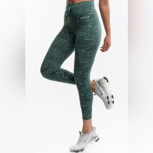 Echt‎ Tempo Jump Leggings Pine Green Women’s Size Large Athletic Pants Workout